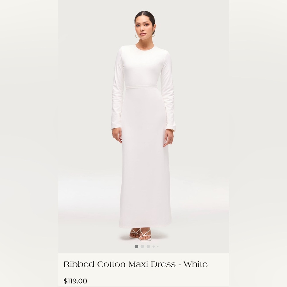 Veiled collection ribbed cotton maxi dress